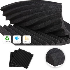 18~90 Pack Acoustic Panels with Self-Adhesive 12″ X 12″ X 0.4″ Sound Proof Foam