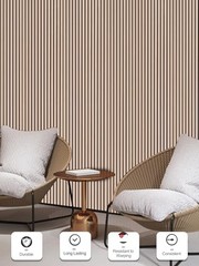 Wood Panels for Wall, Time-Saving Installation, 94.5×12.5 in, White Oak, 4 Pcs