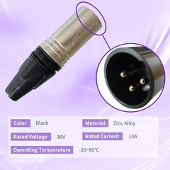 10 PCS XLR 3pin Male Plug and Female Socket with Fine Nickel Plated housing
