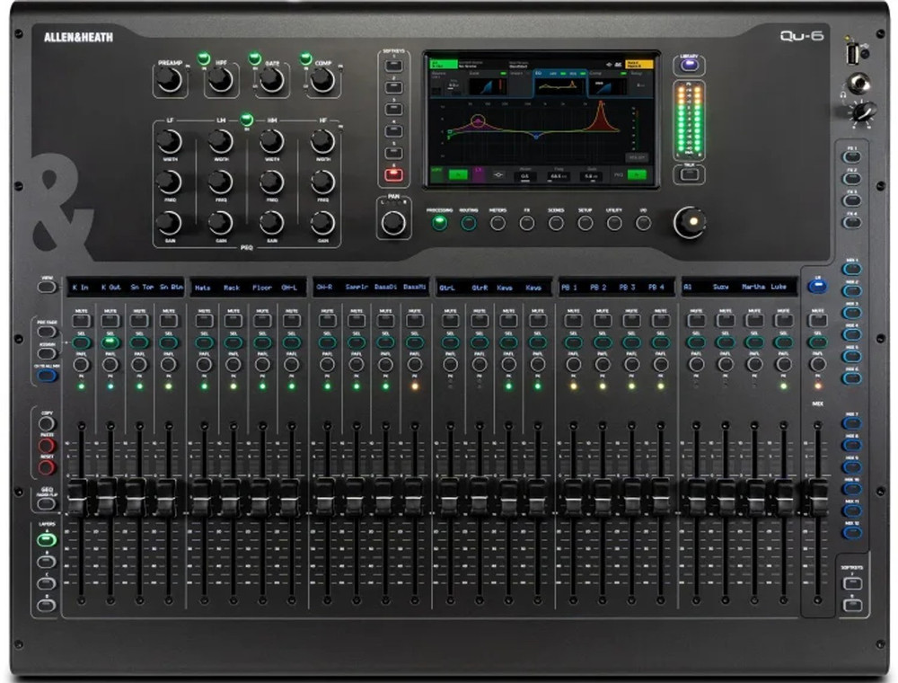 Allen & Heath Qu-6 38-in/24-out Digital Mixer with 25 Motorized Faders MINT