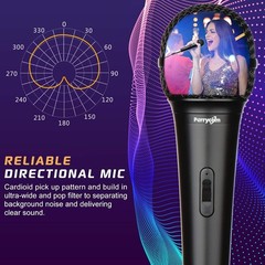 Karaoke Microphone for Singing, Dynamic Microphone, Vocal Microphone with On …