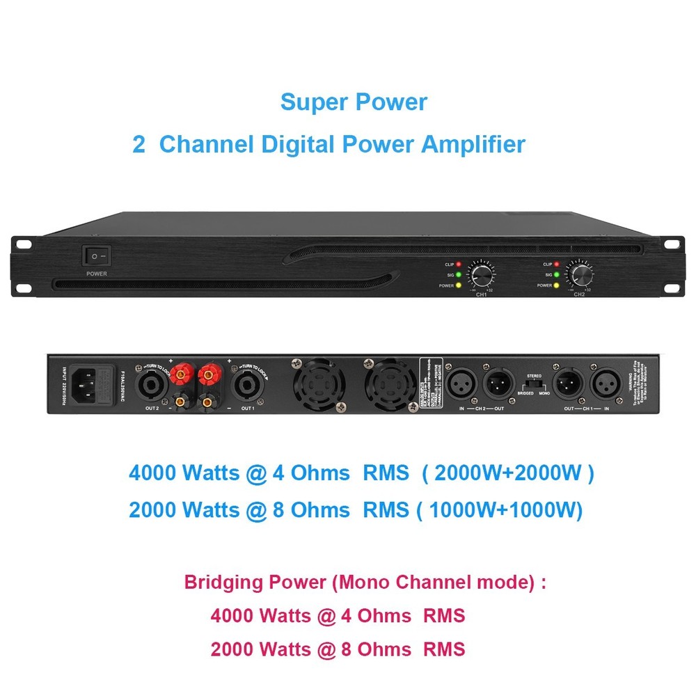 MiCWL CA4000 Digital Power Amplifier 4000 Watts PEAK Output 2x1000W AMP
