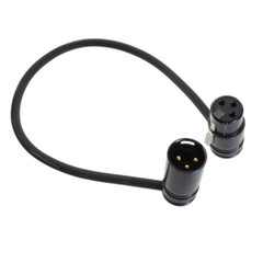 2Pcs Low-Profile Right-Angle 3 Pin XLR Male to Female Adjustable-Angle Cable NEW