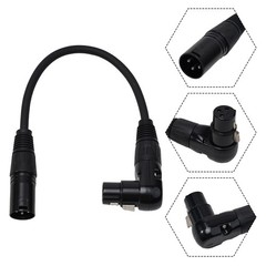 XLR Mic Extension Cable 90 Degree Female To Straight Male For Speaker Studio New