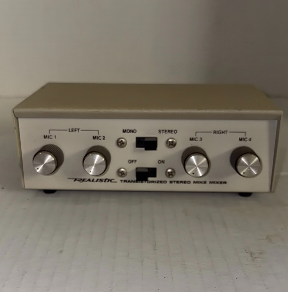 Vintage Realistic Microphone Mixer 33-920 Stereo Mono Mike Transistorized NOS