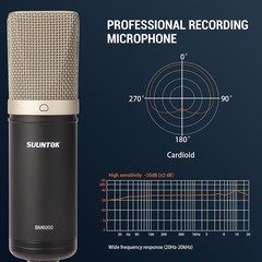 Condenser Microphone XLR Large Diaphgram Professional Recording Cardioid Microph