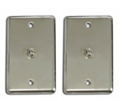 (2) Two Single Wall Plates w/NEUTRIK REAN NYS229 Mono 1/4″ Jack Stainless Steel
