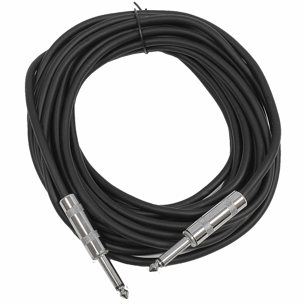SEISMIC AUDIO – Black 1/4″ TS 25′ Patch Cable – Effects – Guitar – Instrument