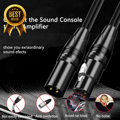 25FT XLR Microphone Cables 6 Pack Gold Plated 3 Pin Multicolor