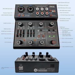 Pyle Professional Wireless DJ Audio – 4 Channel Bluetooth Controller Sound Mixer