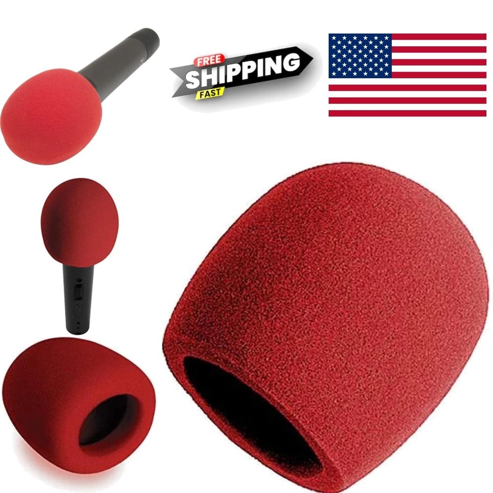 Foam Ball Type Microphone Windscreen Red Flexible Foam for Vocal Performances