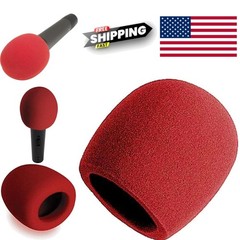 Foam Ball Type Microphone Windscreen Red Flexible Foam for Vocal Performances