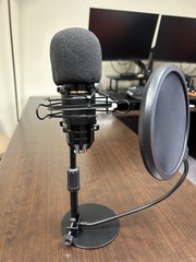 Podcast Microphone Naomi BM-800 With Stand, Pop-Filter, And Windscreen