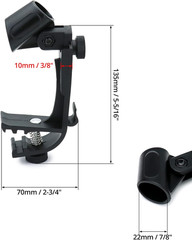 Drum Microphone Holder, 4 Pack Adjustable Drum Microphone Clip, Ring Mounting Cl