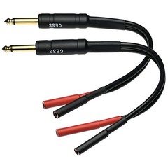 1/4 Inch TS Male to Dual Banana Female Jack Speaker Adapter Cable, Metal Shie…