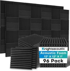 Knightsacoustic 96 Pack Sound Proof Foam Panels for Walls, 1 X 12 X 12 Inches Ac