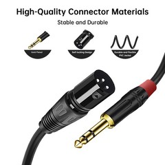 Seefeful (2PACK/2FT) XLR to 1/4 TRS Stereo Adapter,XLR Male to 1/4 Inch (6.35…