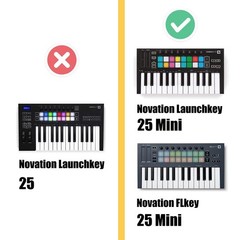 co2CREA Hard Travel Case Replacement for Novation Launchkey Mini MK3 / Black