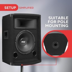 PYLE-PRO 500Watt Outdoor Sound System Vehicle Stereo Speakers One Size, Black