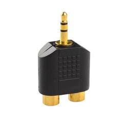 CERRXIAN LEMENG (2-Pack) Gold Plated 3.5mm Stereo to 2-RCA Male BLACK