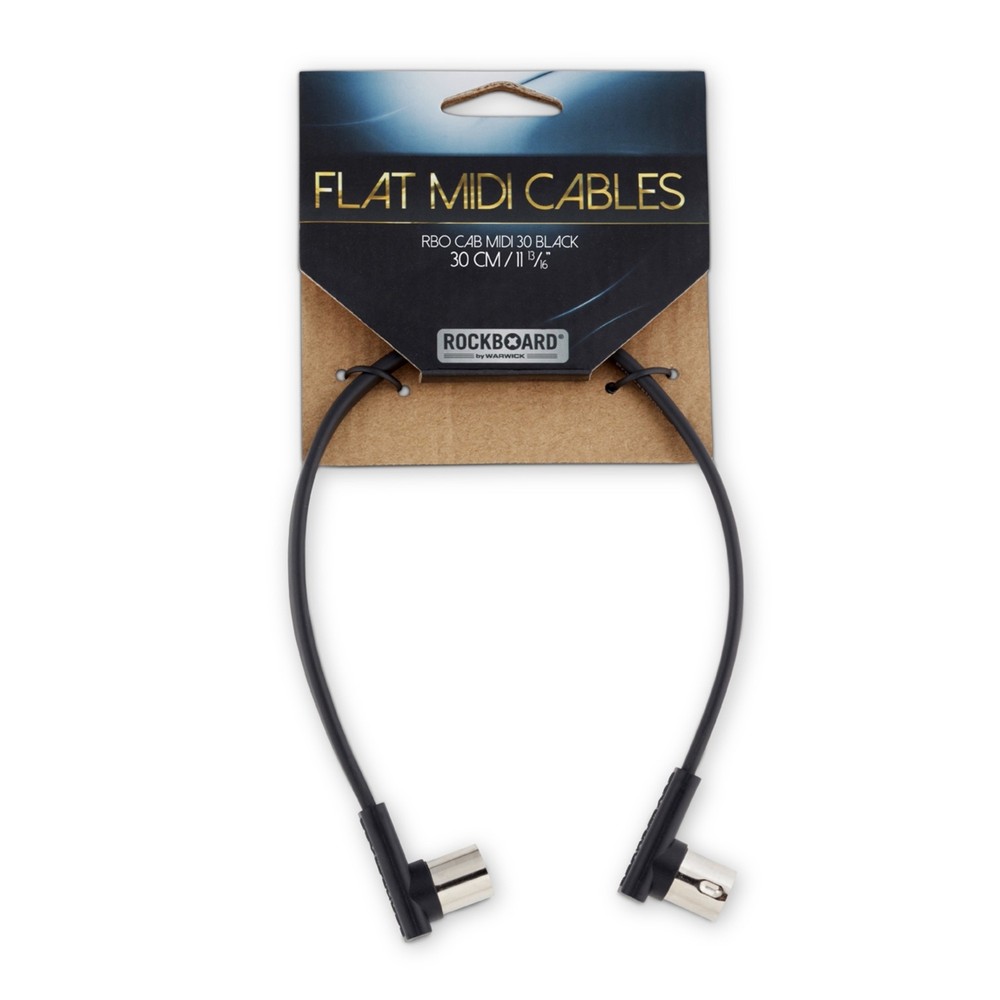 RockBoard Flat MIDI Cable – 30 cm (11 13/16″), Black