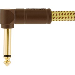 Fender Deluxe Series Straight to Angle Instrument Cable 15 ft. Yellow Tweed