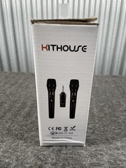 Kithouse K380A Wireless Microphone Dual Black Handheld Mics Bluetooth 1/4in TS