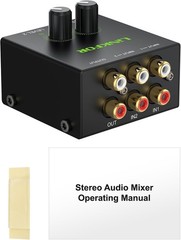 Compact RCA Stereo Audio Mixer with Gold-Plated Connections for Superior Sound