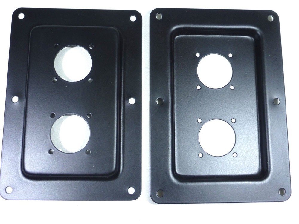(2) Two Large BLANK Metal Speaker Jack Plates Dual Large SpeakOn NL8MPR, NL4MPR