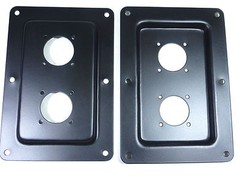 (2) Two Large BLANK Metal Speaker Jack Plates Dual Large SpeakOn NL8MPR, NL4MPR