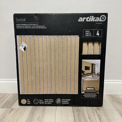 Artika Sonolok Wall Acoustic Panel Oak Finish Pack 4 15.5 ft 1.4m2 Oak And White
