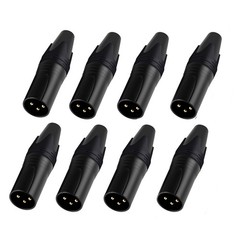 Rannsgeer 8 Pack 3 Pin XLR Connector Male Plug for DIY