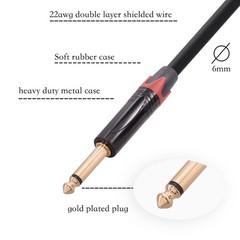 TRS 1/4 In to XLR Cable XLR 3Pin Male to Dual- Quarter Inch Male XLR to 6.35mm