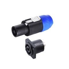 NL4FC Speakon Connector & NL4MP Female Socket Kit with Twist Lock Audio Adapter