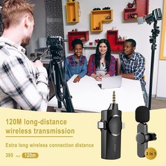 3.5mm Mini Lavalier Wireless Microphone Audio Video Recording For Android/iphone