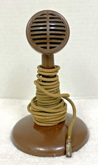 Vintage Biscuit Ballet Brown Painted Metal Moving Coil Microphone Untested