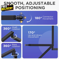 2026 Upgraded Microphone Boom Arm Magnetic Cable Management Low Profile…….