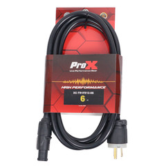 2x Pro X XC-TR1FE12-06 6FT 12AWG 120VAC Male Edison NEMA 5-15P + Wraps