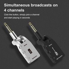 2.4GHZ Wireless Guitar System Rechargeable Lithium Battery Receiver Set for Bass