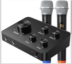 Rybozen Wireless Microphone Karaoke Mixer System, Dual Handheld Wireless Microph