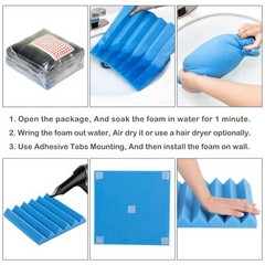12- 96 Acoustic Foam Panel Wedge Studio Soundproofing Wall Tiles 12″X12″X1″ Blue