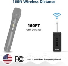 Bietrun UHF Wireless Microphone Receiver WXM02/WXM04, Rechargeable 720mAh Batter