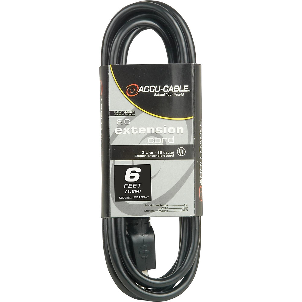 American DJ EC163 16 Gauge IEC Power Extension Cord 3 ft. 6 ft.