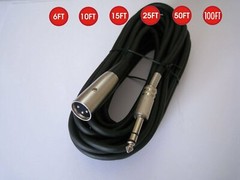 6 10 15 25 50 1/4″ TRS 3Pin XLR MALE Mixer to Powered Monitor Speaker Cable Cord
