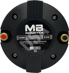 2 Titanium Compression Drivers 900W, 34mm VC, 8Ω, 1-3/8″ Screw-On Horn Tweeters