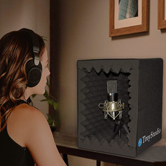 Portable Vocal Booth, Large Foldable Microphone Isolation Shield, Music Recordin