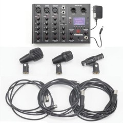 GIBRALTER GDMS Complete Drum Monitor System with Mixer, Mics and Cables