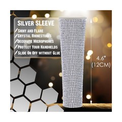 B58 Silver Mic Handle Sleeve Replacement Fit for Most Wired Vocal Microphones…