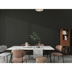 8 PCS Matte Black – Acoustic Panels & Wooden Strip Acoustic Boards