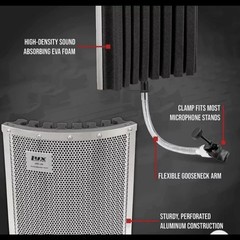 Lyx Pro VRI-40 Portable Studio Sound Absorber Panel Microphone Singer Podcaster